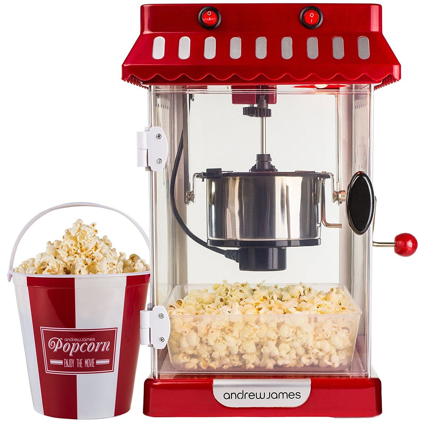 Imported Commercial Tabletop Popcorn Popper Machine, Retro-Style