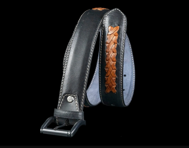 Mini Braid Black - Hand Made Men's Leather Belt