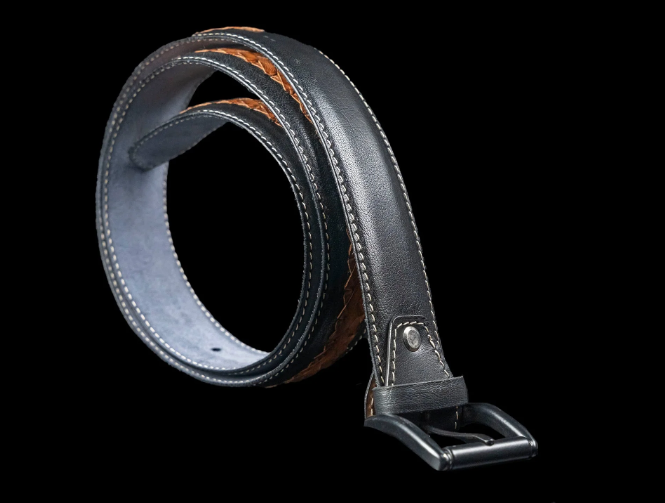 Mini Braid Black - Hand Made Men's Leather Belt