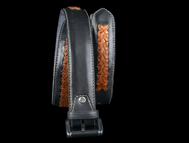 Mini Braid Black - Hand Made Men's Leather Belt