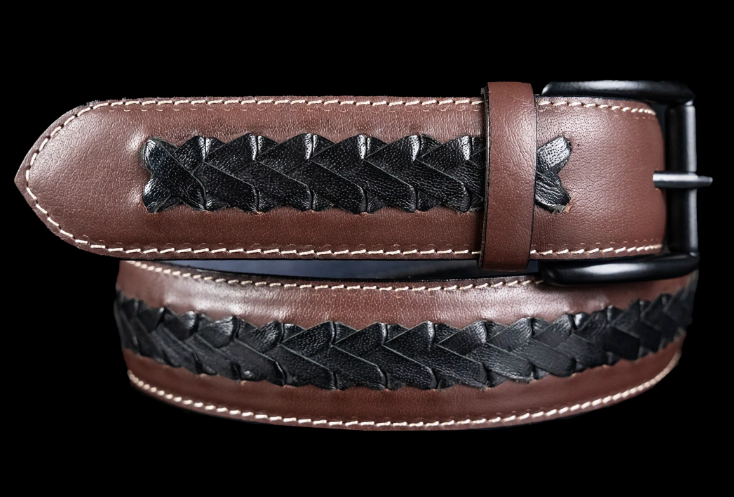 Mini Braid Burgundy - Hand Made Men's Leather Belt