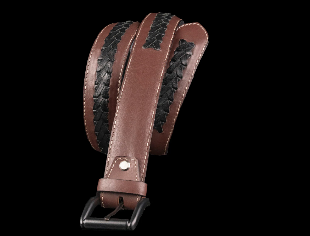 Mini Braid Burgundy - Hand Made Men's Leather Belt