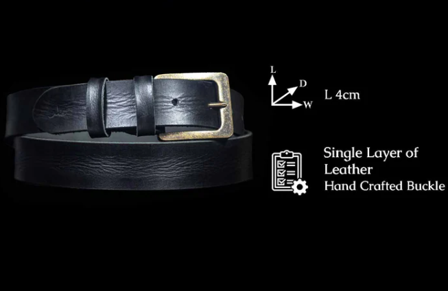 Roadie Black - Leather Belt for Men