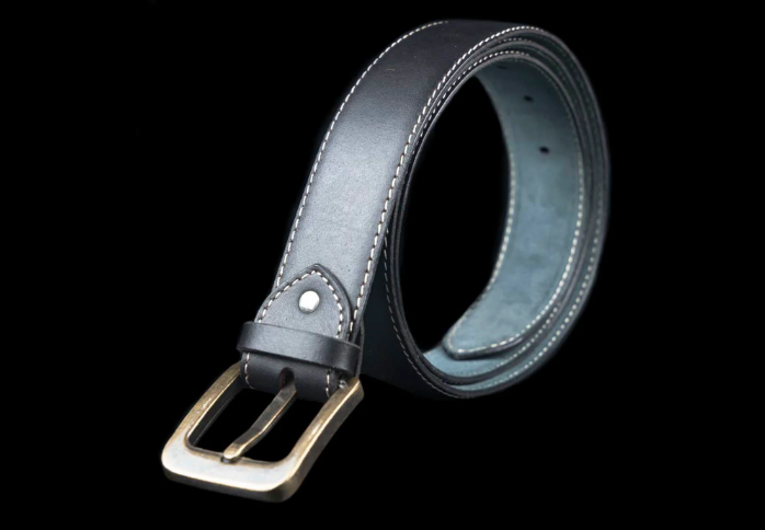Feather Edge Black - Leather Belt For Men