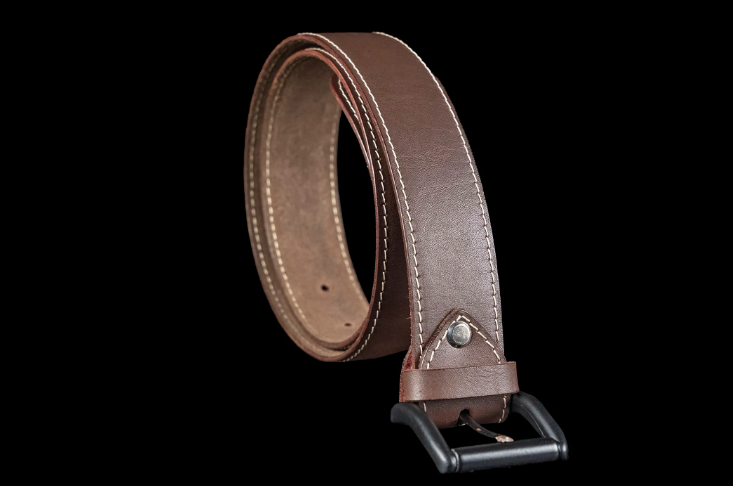 Feather Edge Burgundy - Leather Belt For Men