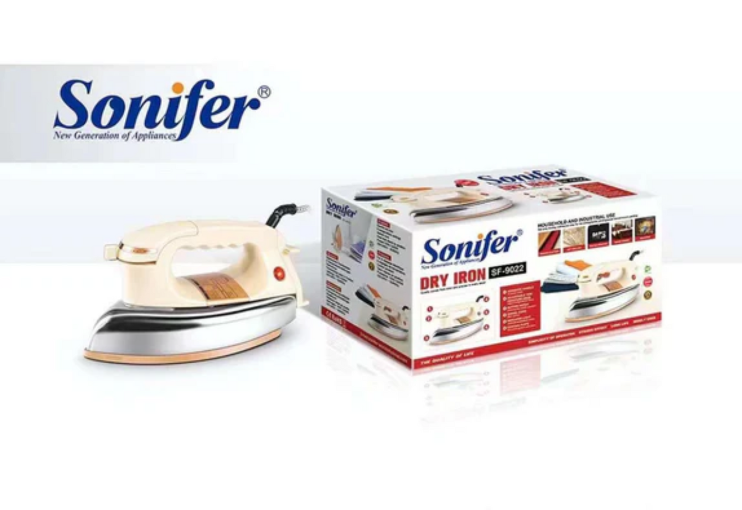 Sonifer SF-9022 Automatic 1000W Dry Iron Golden Plate