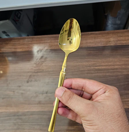 Imported Egg Shaped Gold Polish Tableware Cutlery Set - 24 Pieces