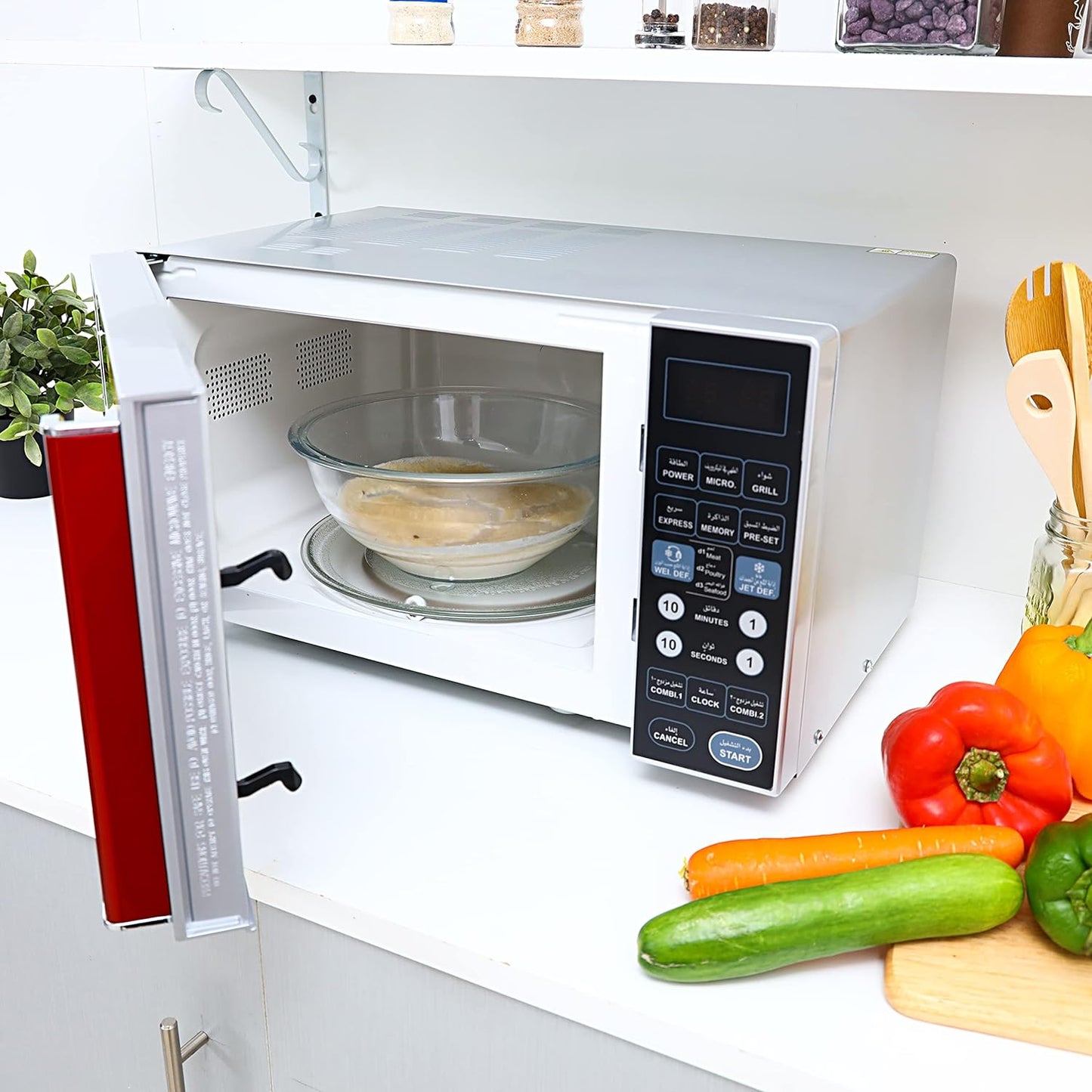 Geepas GMO1876 27L Digital Microwave Oven - 900W Microwave Oven | Reheating & Defrost Function