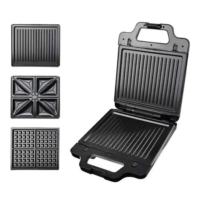 Sokany 4 Slicer Multifunctional 3 in 1 Sandwich Maker, Griller & Waffle Maker SK-BBQ-852