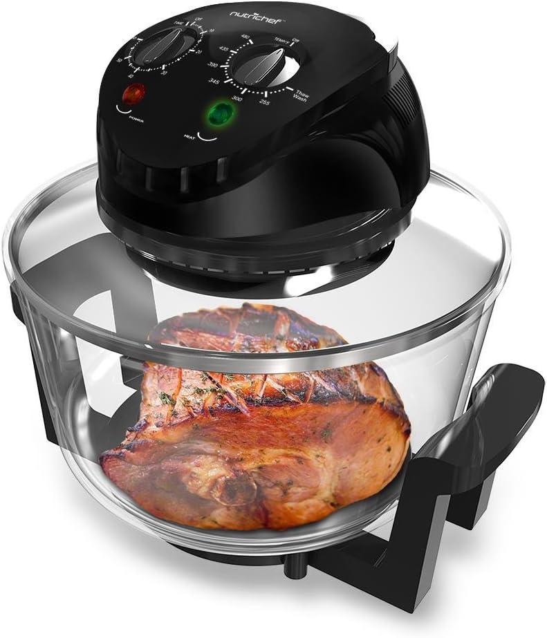 Imported Convection Countertop Toaster Oven - Healthy Kitchen Glass Air Fryer Roaster Oven, Bake, Grill, Steam Broil, French Fries & Roast 20L Capacity