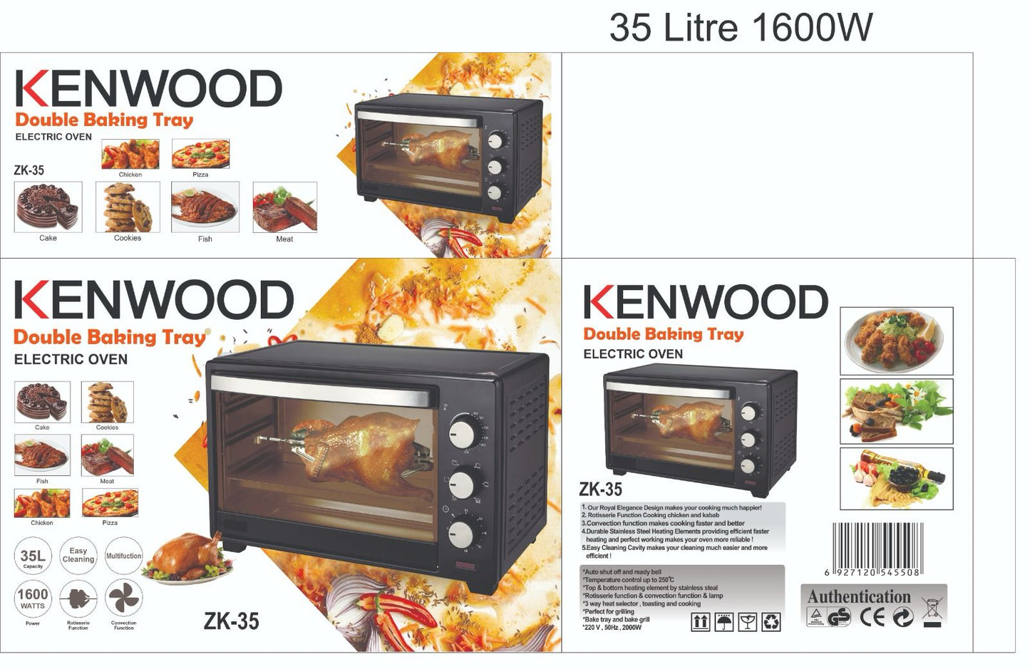 Kenwood 35L Electric Baking Oven With Rottissire Grill ZK-35