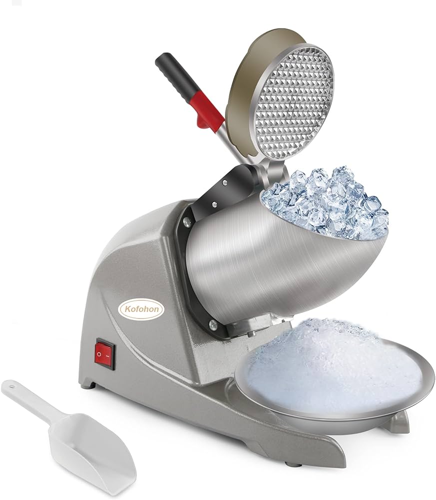 Electric Ice Crusher, Ice Shaver Machine For Home & Commercial, Snow Cone Maker Stainless Steel