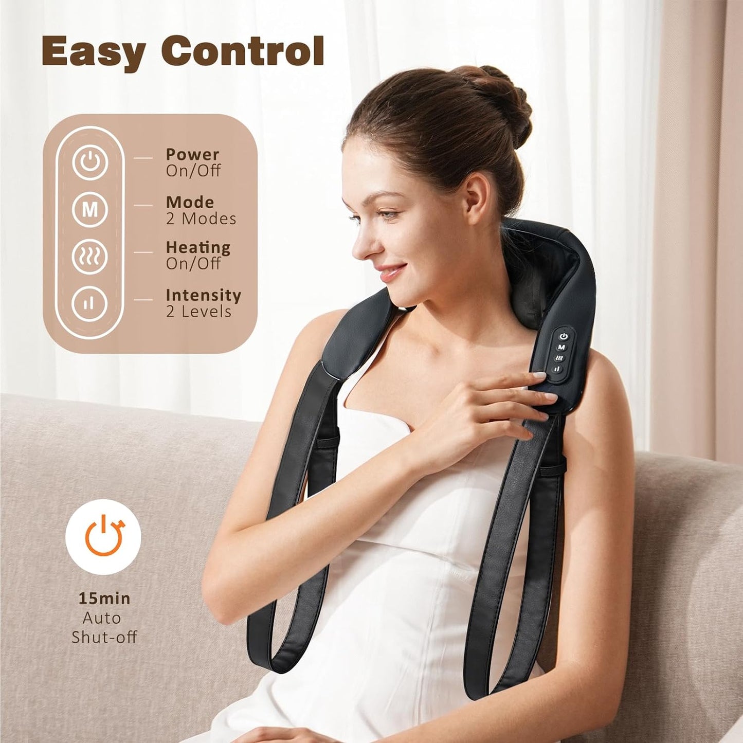 Imported Cordless Deep Tissue 4D Expert Kneading Massage, Neck and Shoulder Massage Pillow for Neck, Traps, Back and Leg Pain Relief