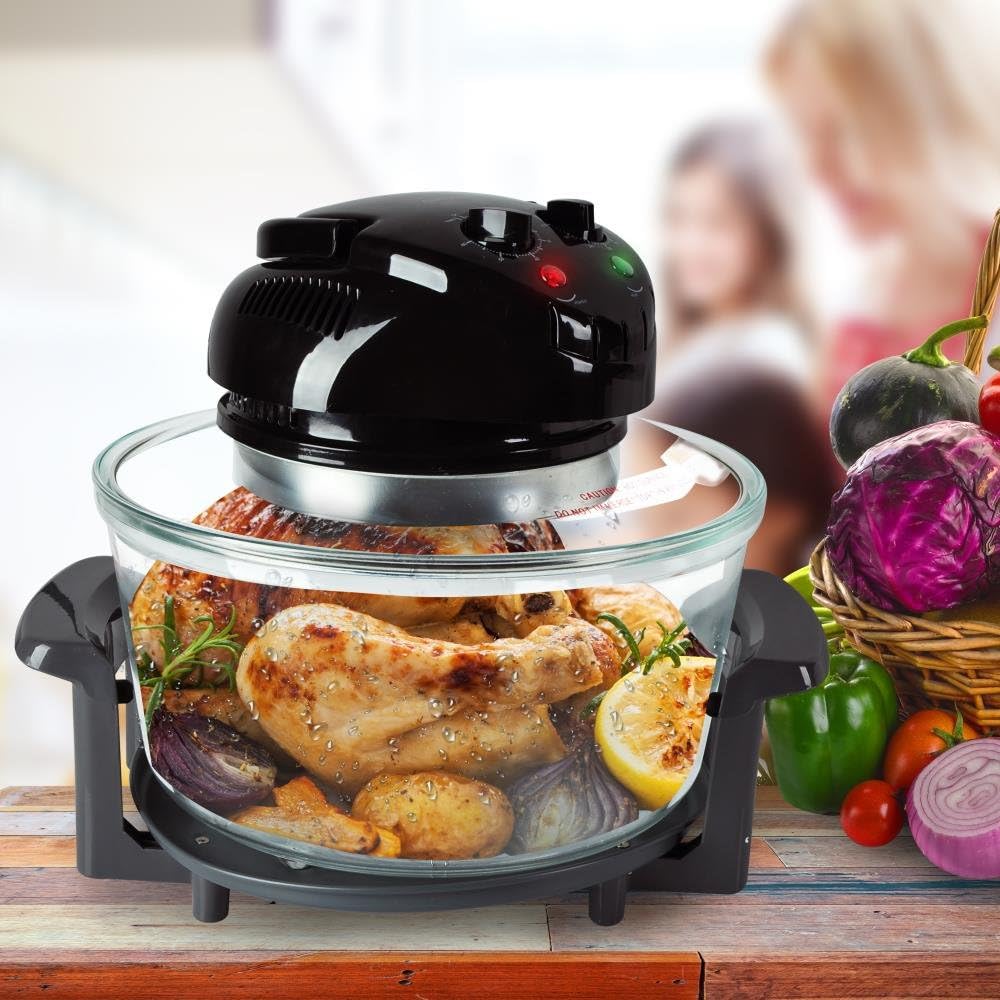Imported Convection Countertop Toaster Oven - Healthy Kitchen Glass Air Fryer Roaster Oven, Bake, Grill, Steam Broil, French Fries & Roast 20L Capacity