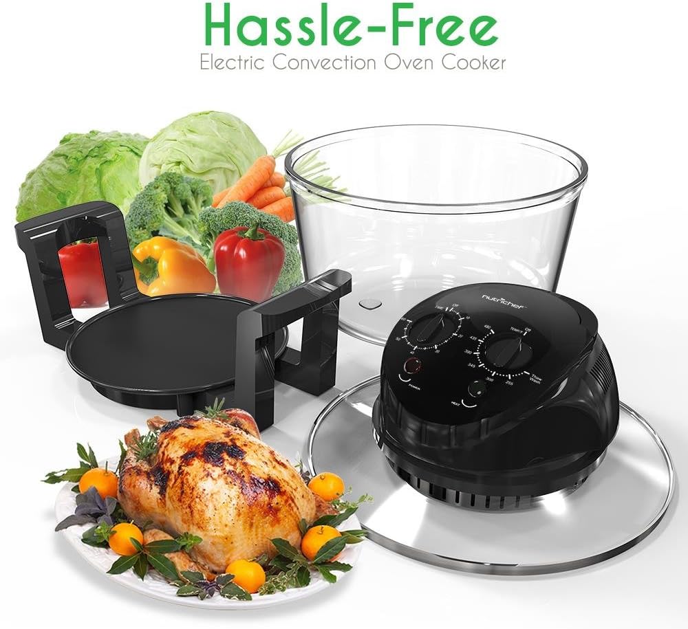 Imported Convection Countertop Toaster Oven - Healthy Kitchen Glass Air Fryer Roaster Oven, Bake, Grill, Steam Broil, French Fries & Roast 20L Capacity