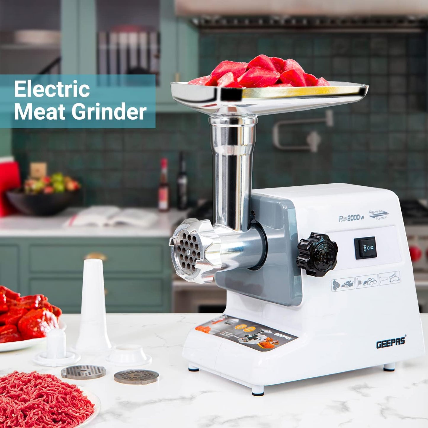 Original Geepas 2000W Electric Meat Grinder GMG767