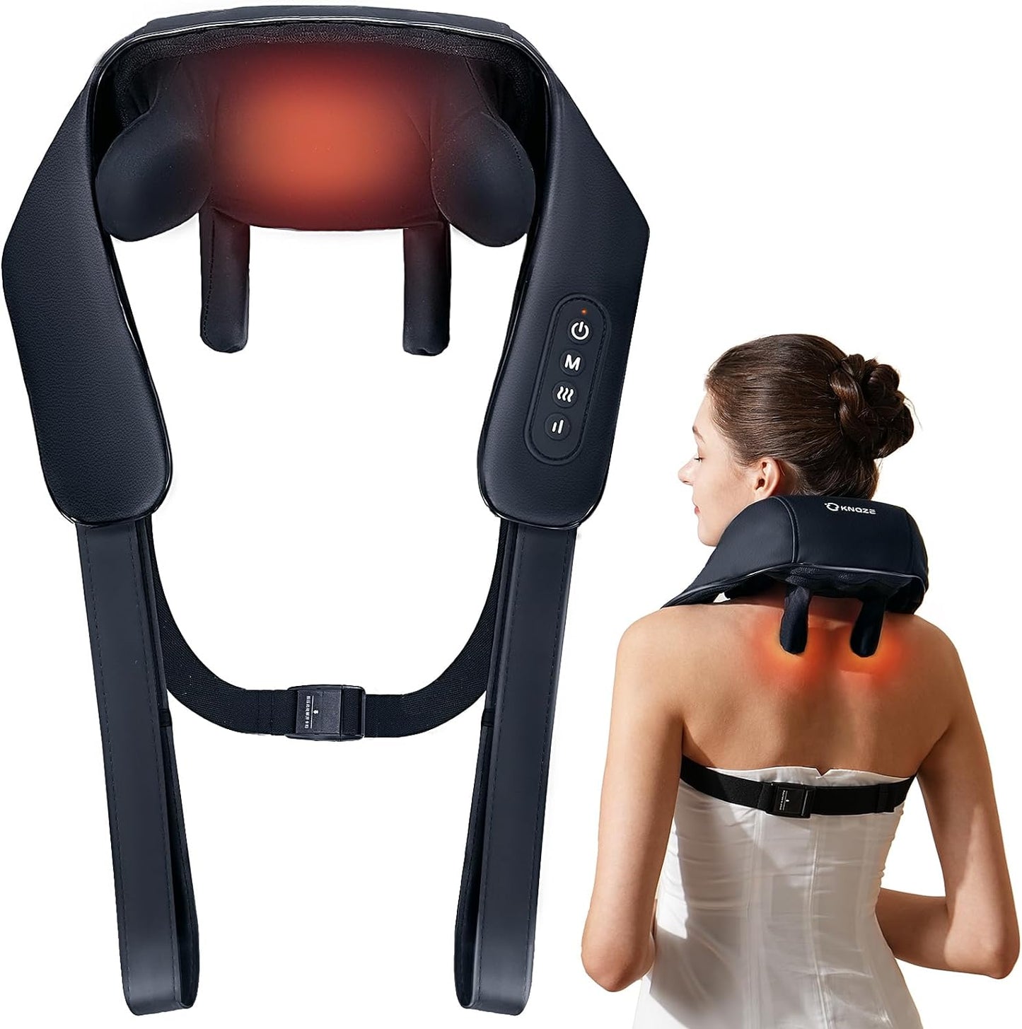Imported Cordless Deep Tissue 4D Expert Kneading Massage, Neck and Shoulder Massage Pillow for Neck, Traps, Back and Leg Pain Relief