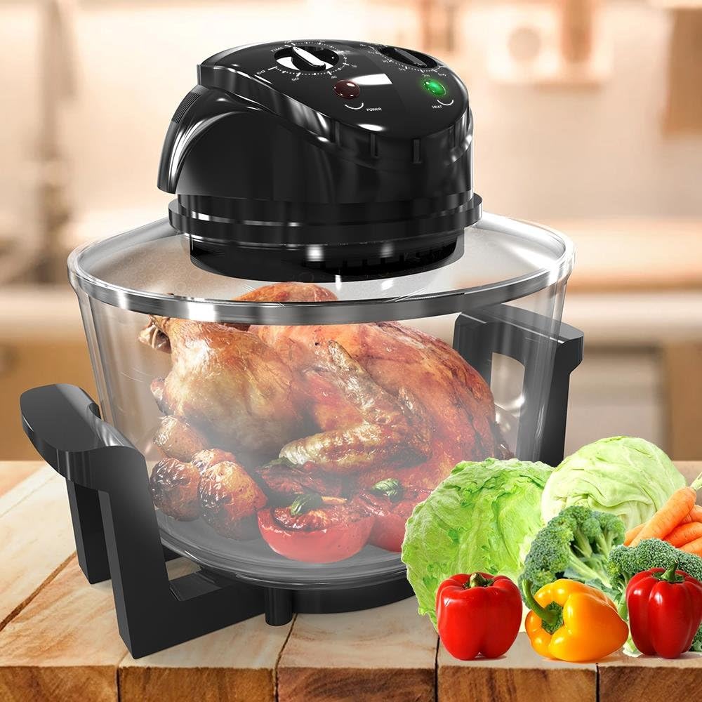 Imported Convection Countertop Toaster Oven - Healthy Kitchen Glass Air Fryer Roaster Oven, Bake, Grill, Steam Broil, French Fries & Roast 20L Capacity