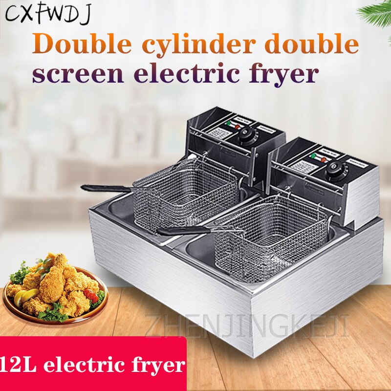 Commercial 12L Electric Dual Tank Deep Fryer