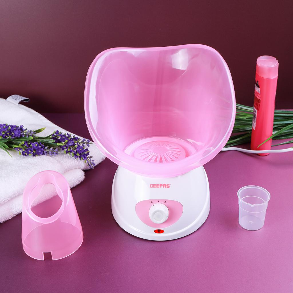 Geepas Facial Steamer GFS8701 | Face & Nose Steam Inhaler with 1pc Face Mask, Nose Mask & Measuring Cup | Electric Facial Steamer for Home Skincare, Facial Steam, Cold & Sinus Relief | Easy-Use Steam Inhaler Machine