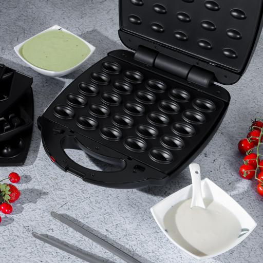 Geepas GSM36528 4 Slice Sandwich Maker 6 in 1 ( Waffle Maker, Donut Maker, Grill, Nuts Maker, Biscuit Maker, Sandwich Maker )