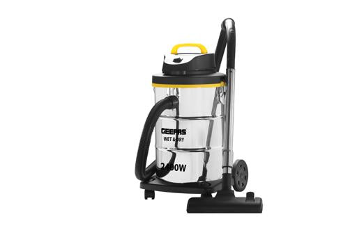 Geepas GVC19011 2300W 2-in-1 Wet & Dry Vacuum Cleaner - 23L Steel Drum Tank with Powerful Copper Motor With Dust Full Indicator