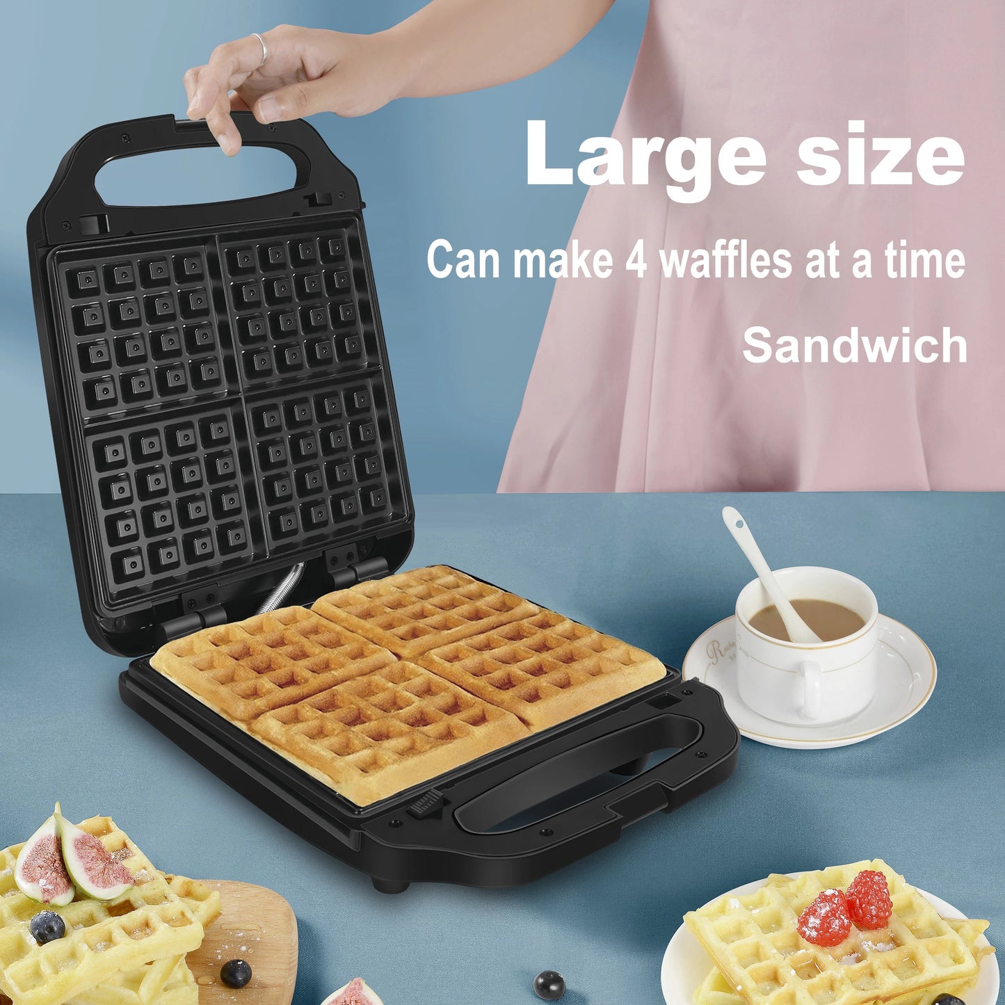 Sonifer 3 In 1 Grill/Sandwich Maker/Waffle Maker Large Cooking Kitchen Appliances SF-6087