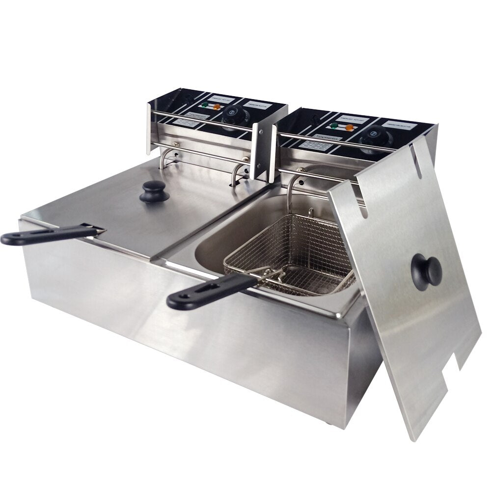 Imported Commercial 12 Liter Deep Fryer with 2 Baskets