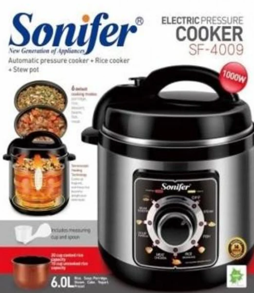 Imported SONIFER 6L Multifunctional Pressure Cooker Non-stick Smart Household Steamed Rice & Soup Pot
