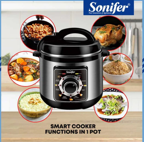 Imported SONIFER 6L Multifunctional Pressure Cooker Non-stick Smart Household Steamed Rice & Soup Pot