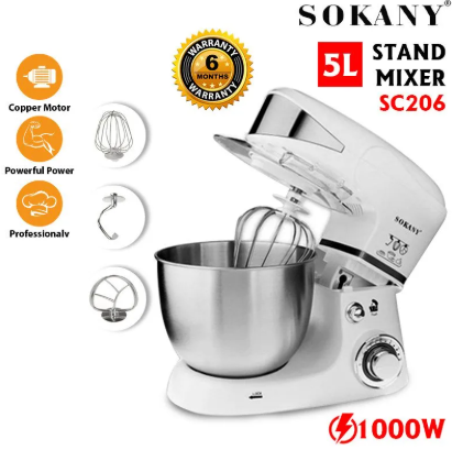 Sokany Stand Mixer 5L 1000W SC-206