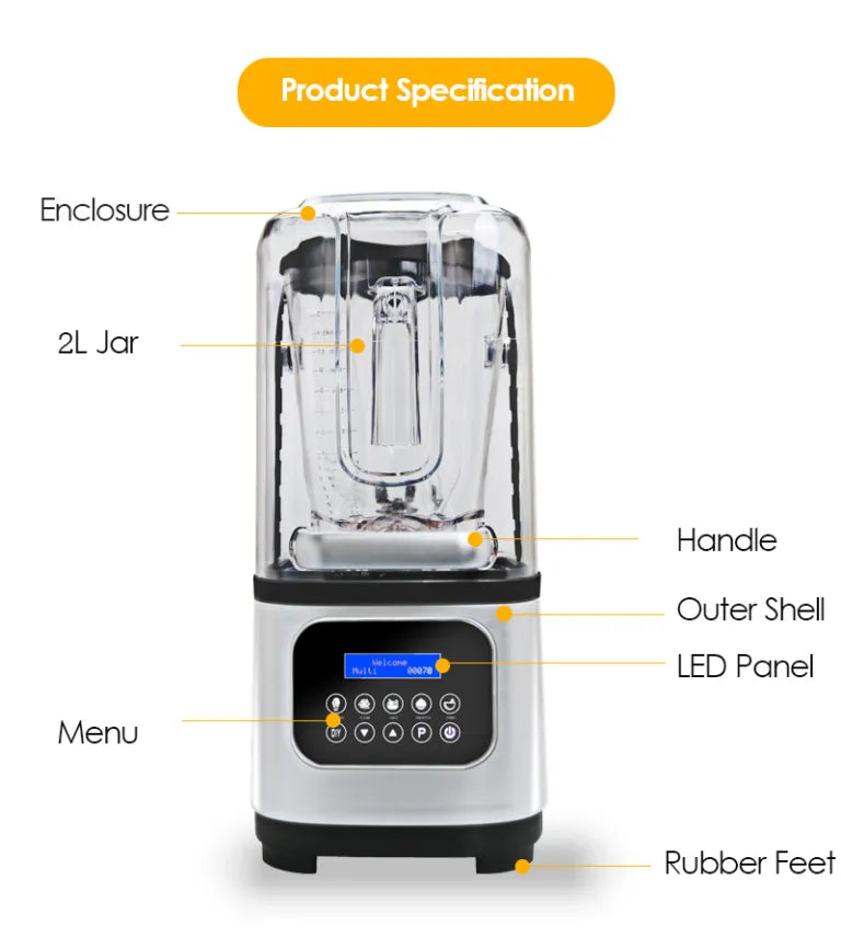 Imported Commercial Soundproof Blender, Ultra Heavy-Duty Soundproof Blender