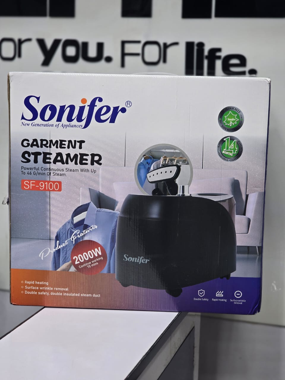 Sonifer SF-9100 2000W 3.2 Liter Electric Garment Steamer With Hanger