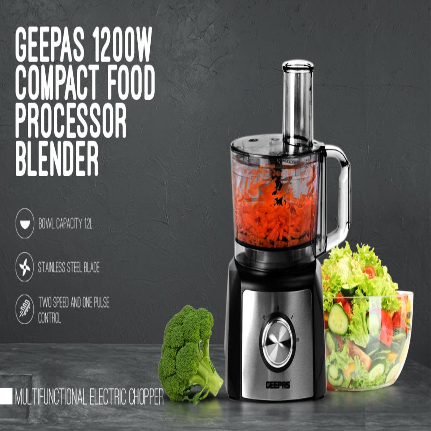 Geepas Multifunctional Chopper 1200W 1.2L GC5498