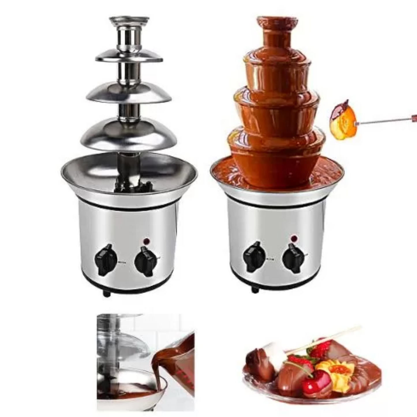 Imported 3 Tiers Stainless Steel Chocolate Fountain