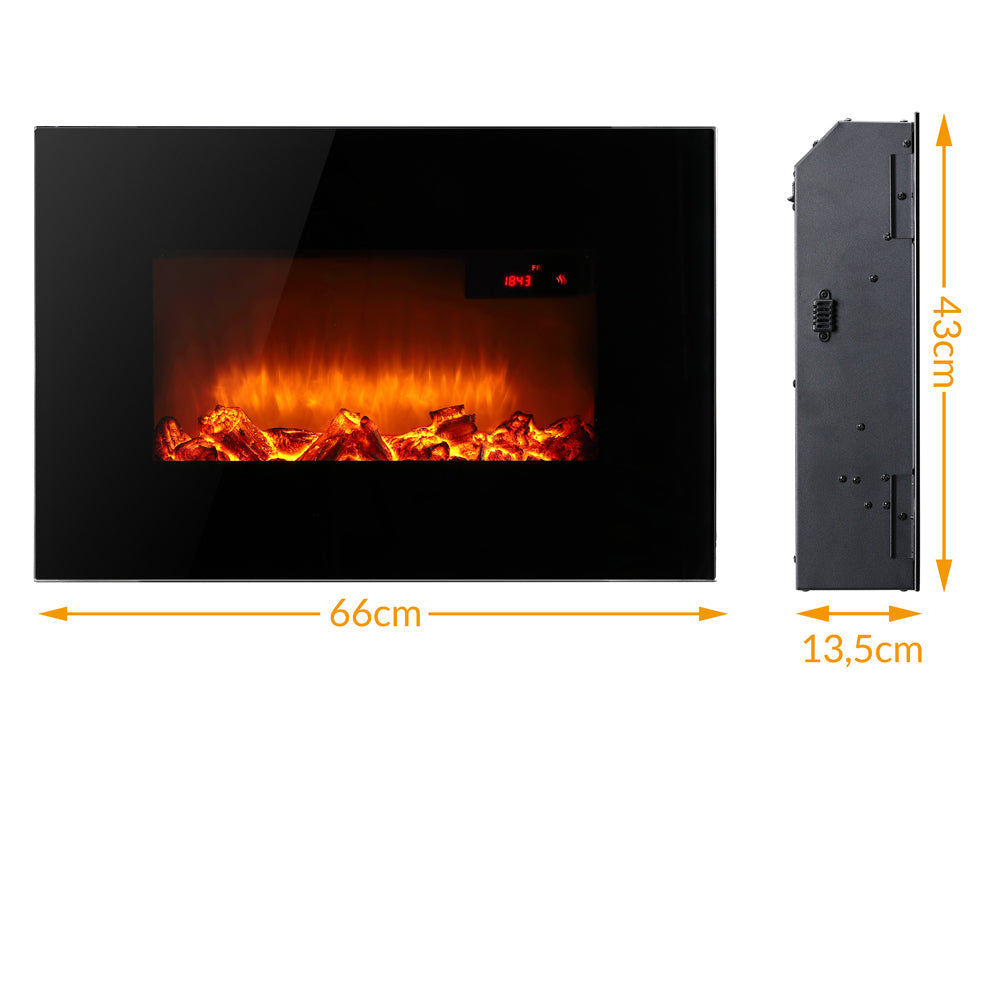 Geepas GFH9555P Wall Mounted Fireplace Fan Heater