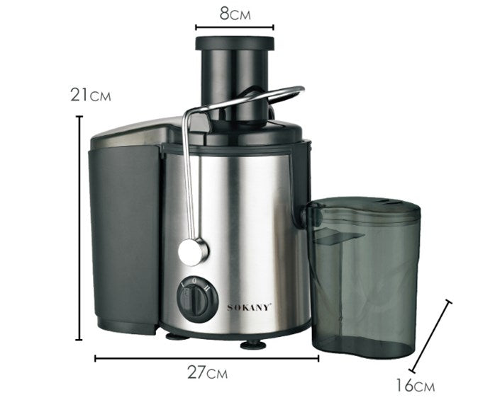 SOKANY SK-4000, 800 Watt 2 Speed Stainless Steel Juice Extractor With Over Heat Protection