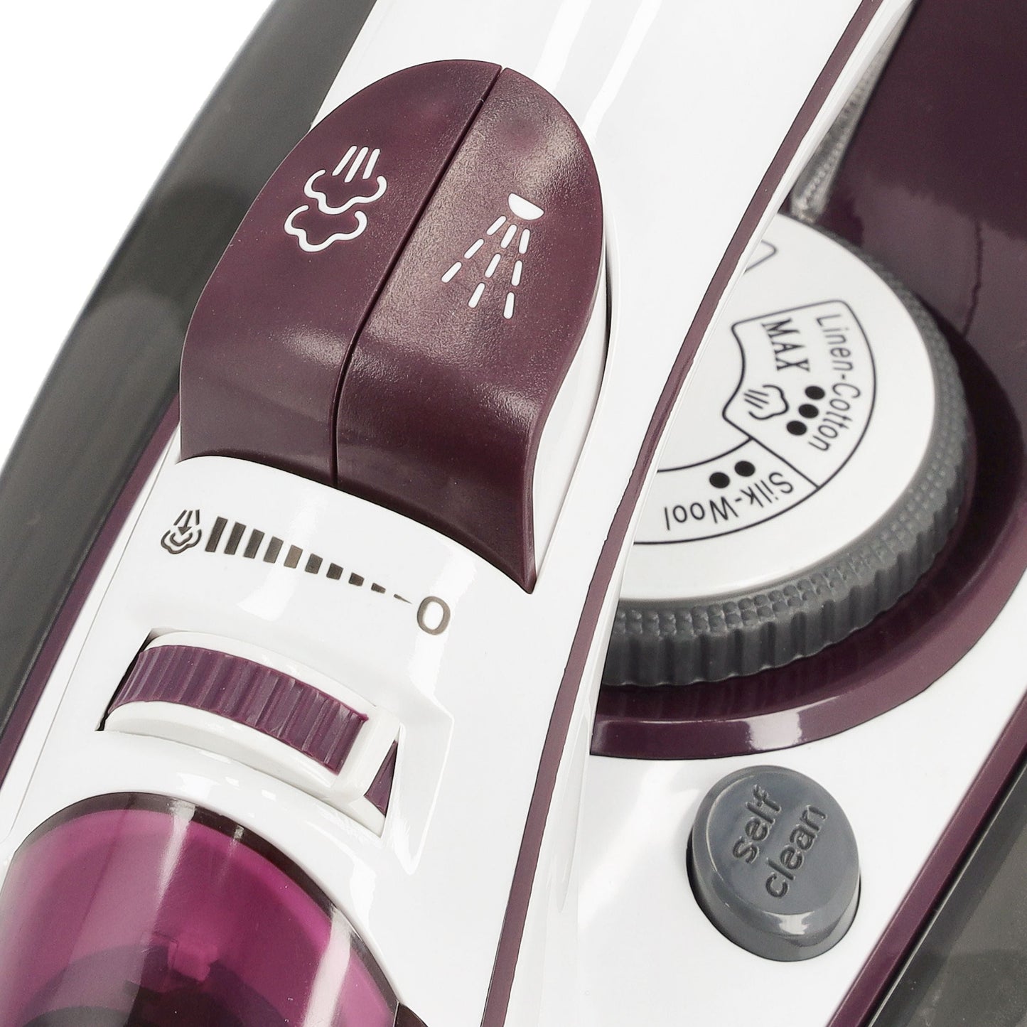 Ceramic Steam Iron, Temperature Control, GSI24025 - Ceramic Sole Plate, Wet And Dry, Self-Cleaning Function, 3000W, Powerful Steam Burst, 400ml Water Tank