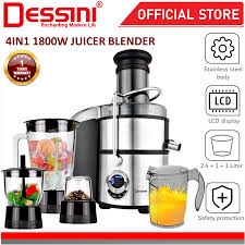 Dessini Italy 4 IN 1 Lcd Display Blender Grinder Chopper Mixer Miller Juicer Extractor Smoothie Ice Crusher Pengisar DS-1188