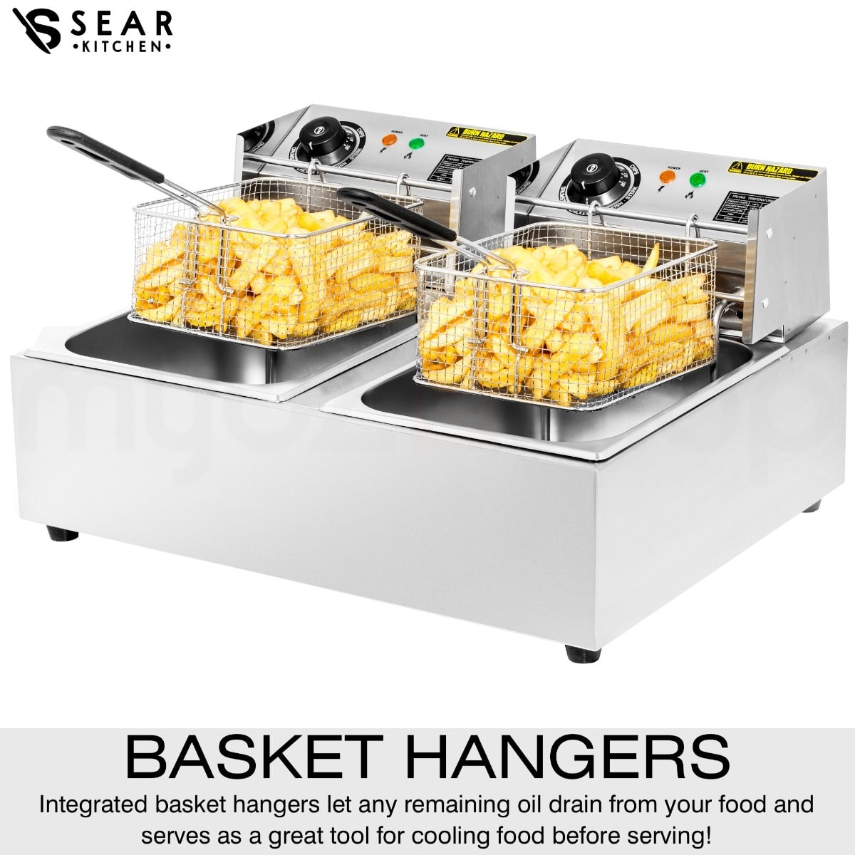 12 Liter Countertop Double Basket And Heavy duty Stainless Steel Electric Deep Fryer