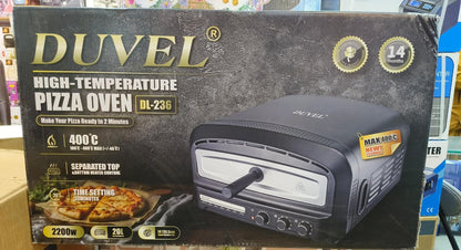 DUVEL OUTDOORS Indoor Pizza Oven, 20 Liter Electric Oven with 6 Modes, Heats up to 400 Degrees Centigrade, Pizza Kitchen with Flip Top Design for Home Kitchen, Restaurants