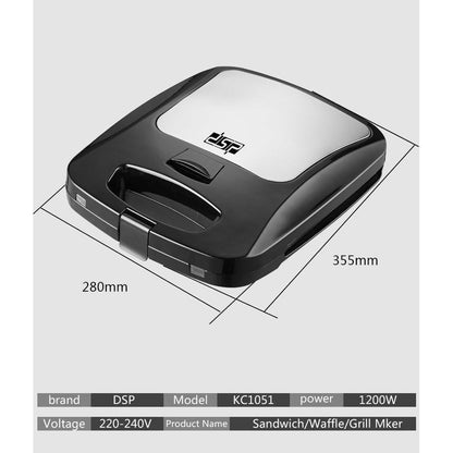 Professional 2 in 1 Multi Plates 4 Slices Electric Breakfast Panini Grill Sandwich Maker