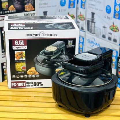 Profi Cook(Germany) Digital Air Fryer , PC-1001 , 6.5L Big Capacity , Turbostar Technology , Upto 80% less fat , 2400W