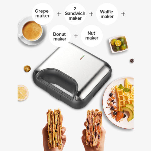 DSP 7 in 1 Sandwich Maker Removable plates donut breakfast maker waffle maker