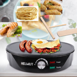 Helmut Electric Crepe Maker Frying Pan BBQ Grill Portable