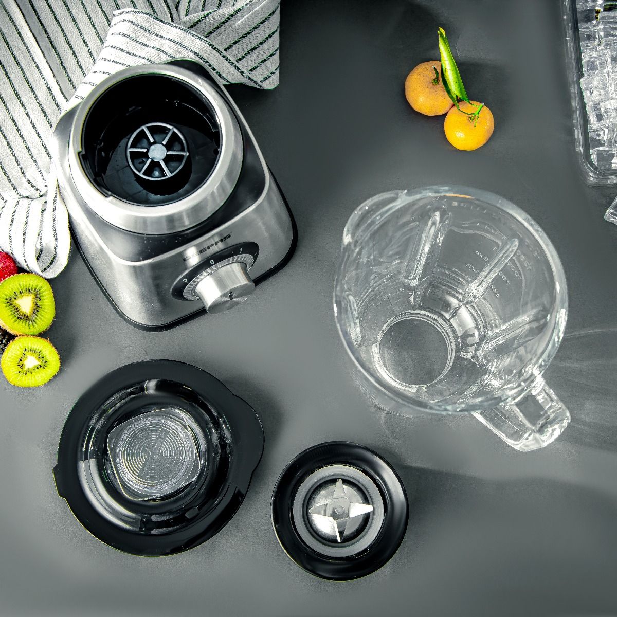Geepas GSB44076UK 2-In-1 Blender With 1.5L Glass Jar, Smart Lock | 2 Speed With Pulse Function | Ideal For Smoothies, Vegetable, Fruits, Milkshakes, Ice & More | Thermostat And Safety Switch