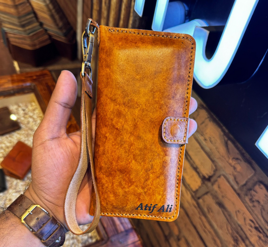 Handmade Genuine Vegetable Vegtan Leather Men’s Long Wallet