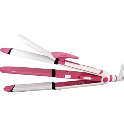 KEMEI 3 in 1 Professional Ceramic Hair Straightener KM-1291