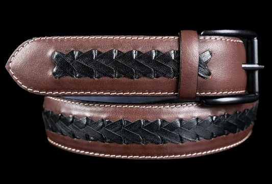 Mini Braid Burgundy - Hand Made Men's Leather Belt