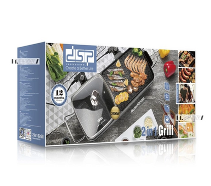 DSP Electric Baking Pan Domestic Hot Pot Frying and Baking 2-in-1 Electric Baking Machine Non-Stick Griddle KB1055